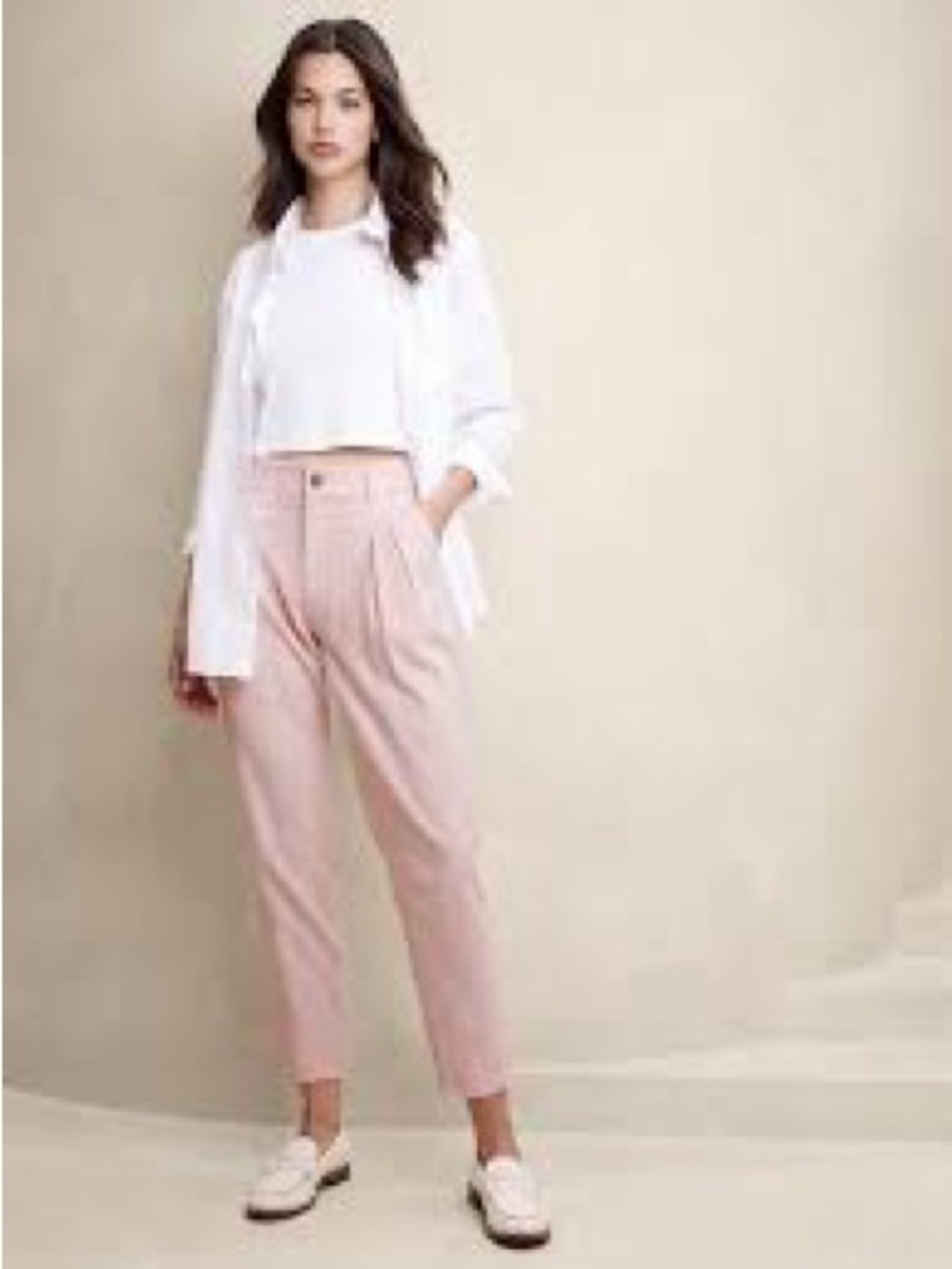 Banana Republic Pink Linen-Blend Skirt